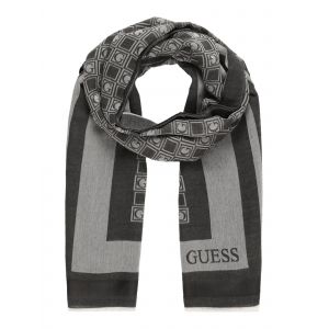 Guess Foulard &agrave; imprim&eacute; logos Noir - Taille 75X180