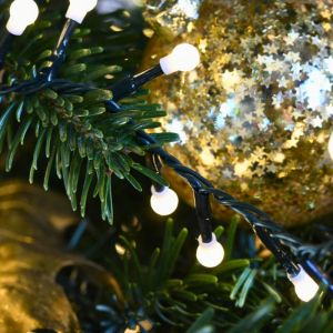Blachère illumination Guirlande boules LED blanc chaud et flash 8m