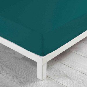 Drap housse coton lavé (160 cm) Linette Bleu pétrole