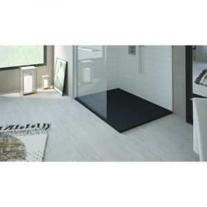 Receveur NOLA 3 - 90x160x3cm - R&eacute;sine - Noir - Bonde - D&eacute;coupable