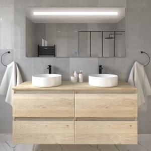 -12% - Cosyneo - Meuble de salle de bain BALEA et miroir Led STAM - 120cm