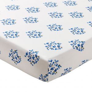 Image de Drap-housse 160x200 bleu en coton