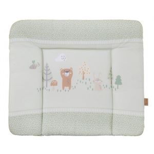 Roba Matelas à Langer Woodland Buddies - 85 x 75 cm - Accessoires pour Bébé avec Revêtement PU - Nettoyable & Facile d’Entretien - Vert Pastel avec Motif d’Animaux
