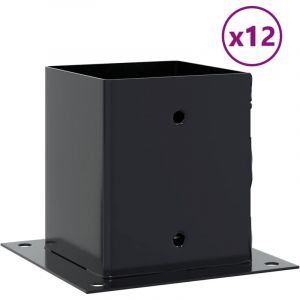 VidaXL Bases de poteau carrées 12 pcs anthracite 121x121 mm, base de clôture en béton, base de poteau de clôture 42000033