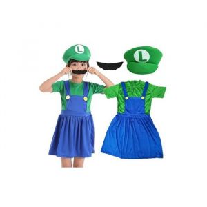 Costume Luigi Super Mario Bros Robe Verte Taille S 98-103 Cm