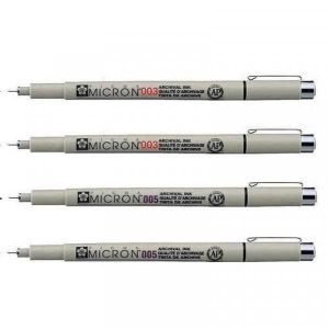 Pigma micron Sakura - Pigment Ecriture Pointe Superfine SEPIA,003 .003. 005. 005