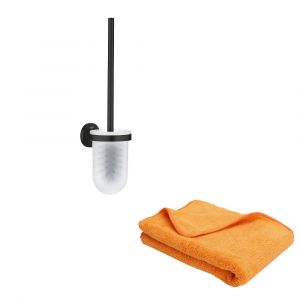 Grohe Porte balai WC Start noir mat + microfibre