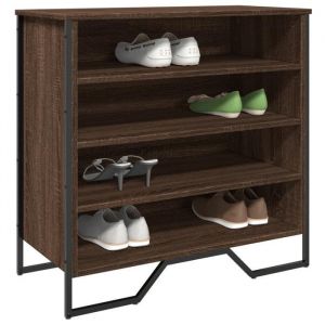 VidaXL Armoire à chaussures chêne marron 80x38x78 cm bois d'ingénierie, étagère à chaussures, armoire de rangement de chaussures, organisateur de chaussures