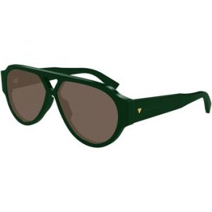 Bottega Veneta Homme BV1318S 003 Lunettes de soleil Acétate Vert Marron Pilote