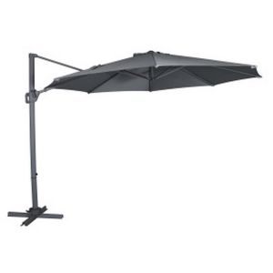 Image de Parasol Déporté À Manivelle 3,5m Gris Déperlant Avec Housse De Protection Ronda Hyba