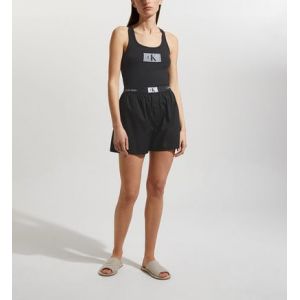 Calvin Klein Ensemble pyjama débardeur, short et pochette rangement coton Noir - Couleur Noir - Taille XS