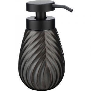 Wenko Distributeur de savon Idro anthracite 2 pièces ensemble accessoires salle de bain céramique design porte-brosse à dents céramique set salle de
