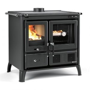 Cuisini&egrave;re &agrave; bois 9,5 kW en fonte et acier noir anthracite - Gardenia.16 Steel LA NORDICA EXTRAFLAME