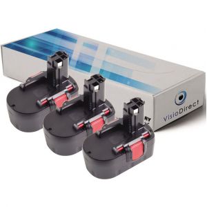 Visiodirect Lot de 3 batteries pour Bosch PSB 14 perceuse à percussion 3000mAh 14.4V