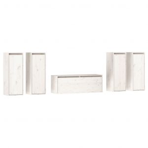 VidaXL Meubles TV 5 pcs Blanc Bois massif de pin
