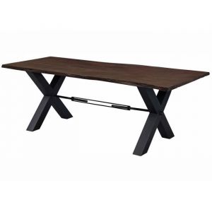 Table &agrave; manger - MASSIVMOEBEL24 - Acacia laqu&eacute; Bois naturel - Industriel - Loft - Rectangulaire