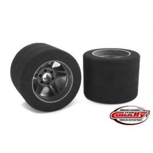 Image de Team Corally - Attack foam tires - 1/8 Circuit - 37 shore - Rear - Carbon rims (2)