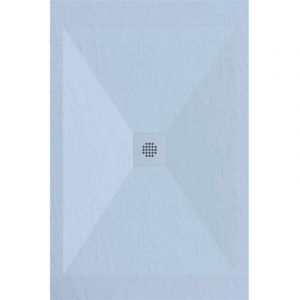 Stano Receveur de douche 80x150 cm extra plat DEXA en résine surface ardoisée gris cendre Grille gris cendre