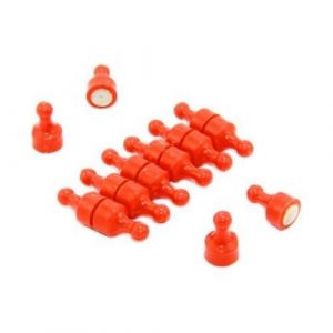 Aimant de la Quille Orange pour Le Réfrigérateur, Le Bureau, Le Tableau Blanc, Le Tableau D'Affichage 12mm dia x 21mm de Haut - Pack de 12