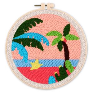 Punch Needle : A la Plage - avec cadre