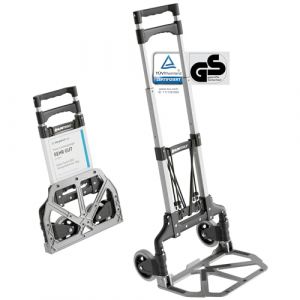 Diable pliable - ATHLON TOOLS - Aluminium - 70 kg capacité - Poignée télescopique - Roues silencieuses