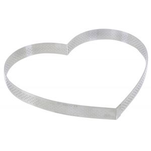 De Buyer Cercle à tarte "coeur" perforé en inox H. 2 cm - Ø 22 cm