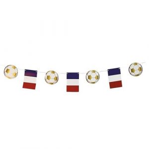 Ptit Clown 1 Guirlande fanion Football France tricolore bleu, blanc et rouge de 5m REF/22399