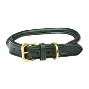 Weatherbeeta Rolled Leather Dog Collar X Small Black