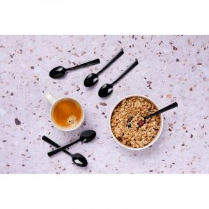 6 Petites cuill&egrave;res Telmo noires