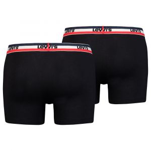 Levi's Men SPRTSWR Logo Boxer Brief 2P, Noir (Black 200), M(M(taille du fabricante: 020) (Lot de 2) Homme