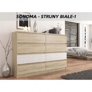 Image de REINE S1 Commode contemporaine Chambre/Salon/Bureau 120x40x98 ma/Blanc