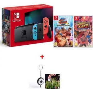 Nintendo Pack Console Switch N&eacute;on + 2 Jeux Street Fighter + Flash Led Offert