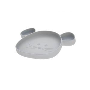 Image de Lässig Assiette à compartiments en silicone souris grise Little Chums