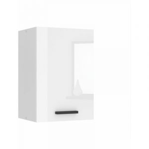 BELINI Meuble Haut Cuisine SG40, Rangements, 1 Porte, T: 29,6x40x58 cm, Armoire Murale avec Poignée en Métal, blanc très brillant