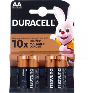 Duracell Pile alcaline R6 AA, 4 unit&eacute;s.