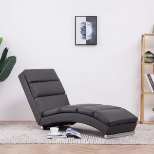 VidaXL Chaise longue Gris Similicuir