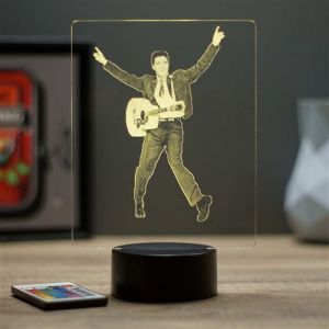 Lampe de chevet veilleuse Elvis Presley et sa guitare avec télécommande - Cadeau anniversaire surprise Collection Déco