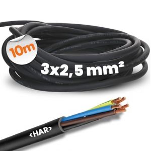 Lapp 10 mètres 1600118 H07RN-F 3G2,5mm² Câble en caoutchouc avec conducteur de protection vert-jaune 3x2,5mm².