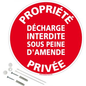 Signaletique.biz France - Panneau de signalisation rond prépercé pvc ou alu diamètre 250 ou 300 mm + kit de fixation pour pose facile, rapide
