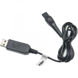 Vhbw Câble USB de charge compatible avec Philips Hairclipper 3000, 5000, 7000, 9000, HP2843, HP6400 rasoir - Câble d'alimentation, 100 cm, noir