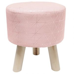 Image de Tabouret Imprimé "Quadris" 36cm Rose Prix