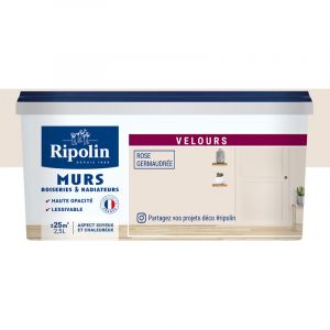 Ripolin Déco Murs Boiseries & Radiateurs - Rose germaudrée - Velours - 2,5L
