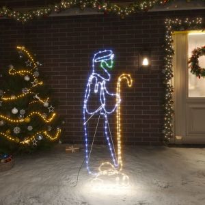 Image de VidaXL Figurine de Noël Berger et agneau avec 168 LED