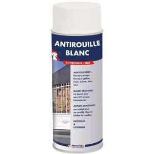Antirouille Blanc - Metaltop - Blanc pur - RAL 9010 - Bombe 400mL