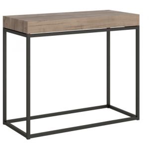 Console extensible 90x40/196 cm Nordica Small Quercia Natura structure Anthracite
