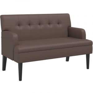 VidaXL Banc avec dossier marron 112x65,5x75 cm similicuir