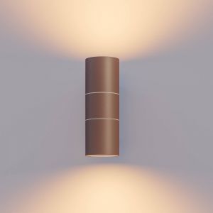 Calex Applique d'extérieur GU10 acier inoxydable up/down 17 cm, brun rouille