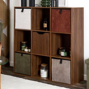 The home deco factory Cube De Rangement Pliable Bois Fonce 30x30cm