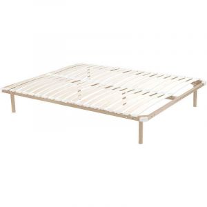 Vente-unique - Sommier cadre &agrave; lattes 180 x 200 cm - 2x19 lattes - Avec pied - Beige - kalista de ysm&eacute;e