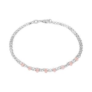 Cleor Bracelets Bracelet en Argent 925/1000 et Verre Rose Femme multicolor - Taille Unique